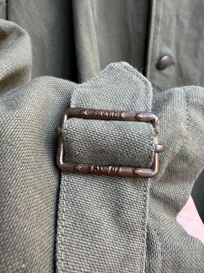 実物40s〜50s フランス軍 モーターサイクルコート サイズ6 コットンリネン