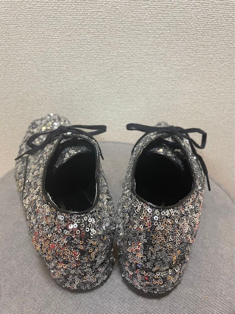 tricot COMME des GARCONSスパンコールレースアップシューズ