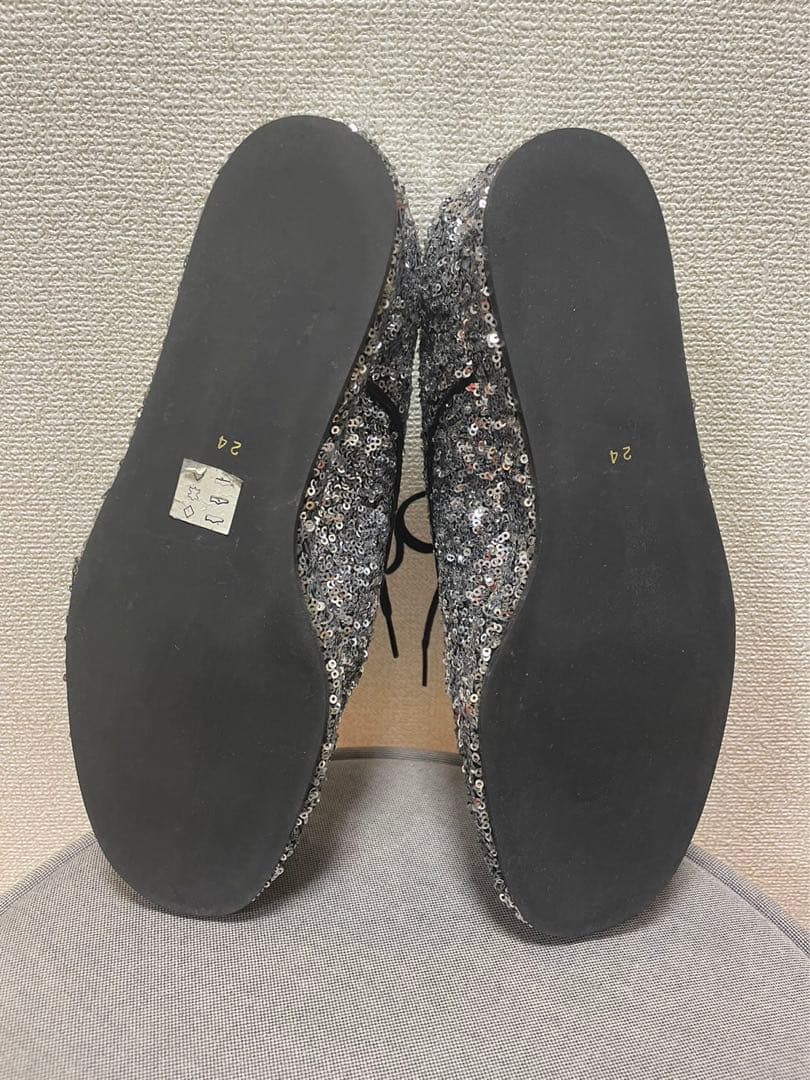 tricot COMME des GARCONSスパンコールレースアップシューズ