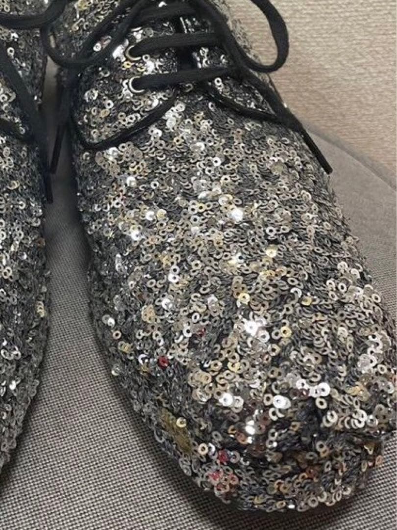 tricot COMME des GARCONSスパンコールレースアップシューズ