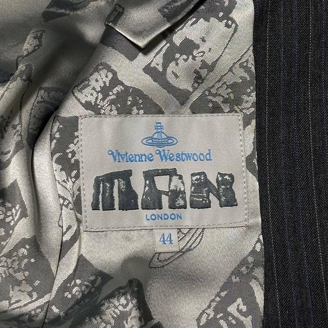 ヴィヴィアンウエストウッドマン　セットアップ　44 総柄　グレー　オーブボタン