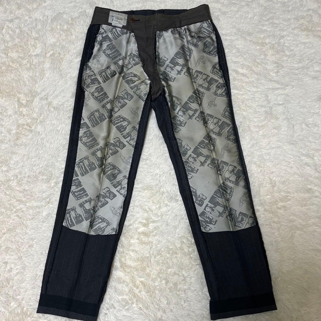 ヴィヴィアンウエストウッドマン　セットアップ　44 総柄　グレー　オーブボタン