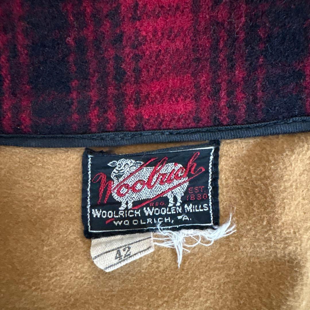 WoolRichウール混合 赤黒チェックジャケット