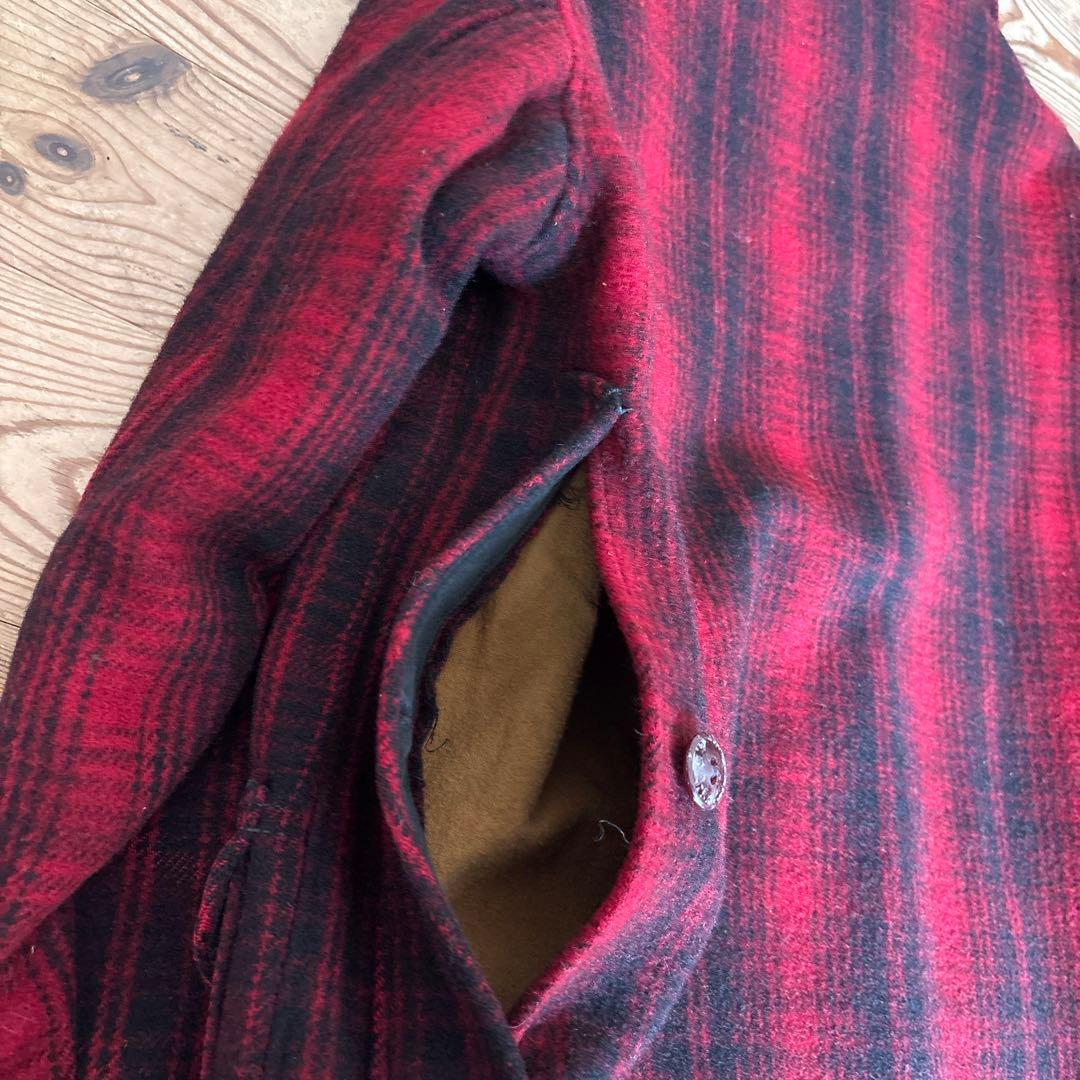 WoolRichウール混合 赤黒チェックジャケット