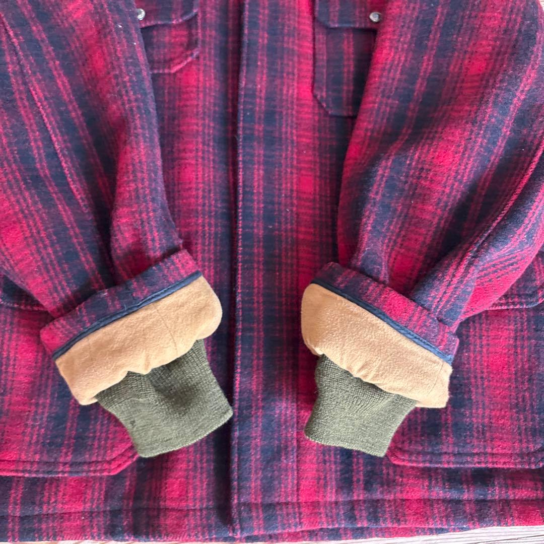 WoolRichウール混合 赤黒チェックジャケット