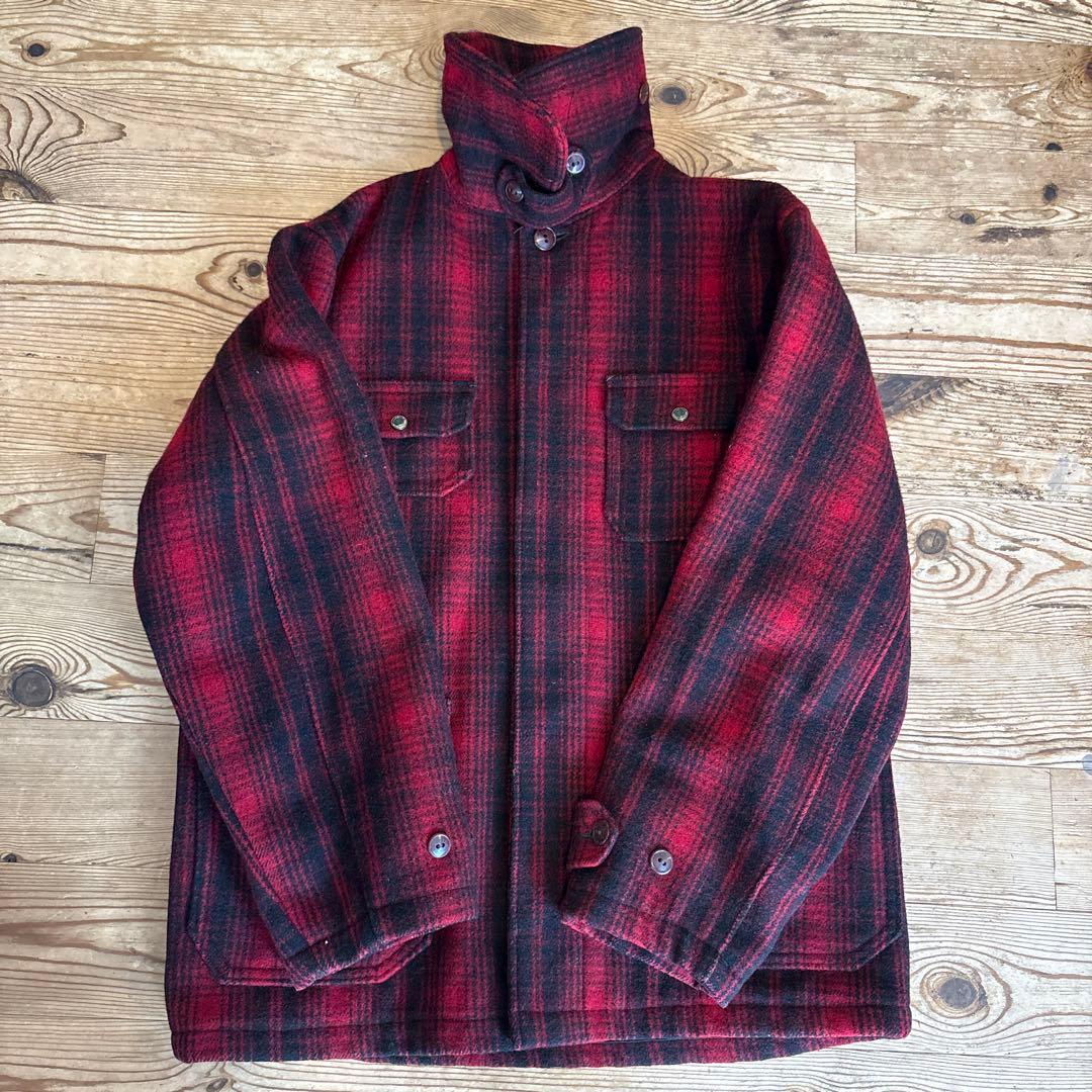 WoolRichウール混合 赤黒チェックジャケット