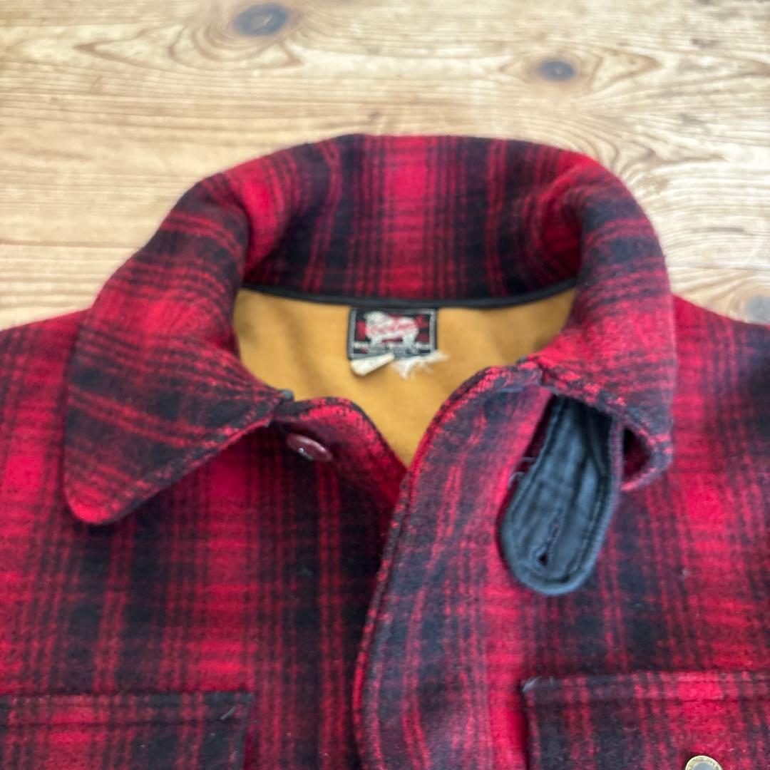 WoolRichウール混合 赤黒チェックジャケット