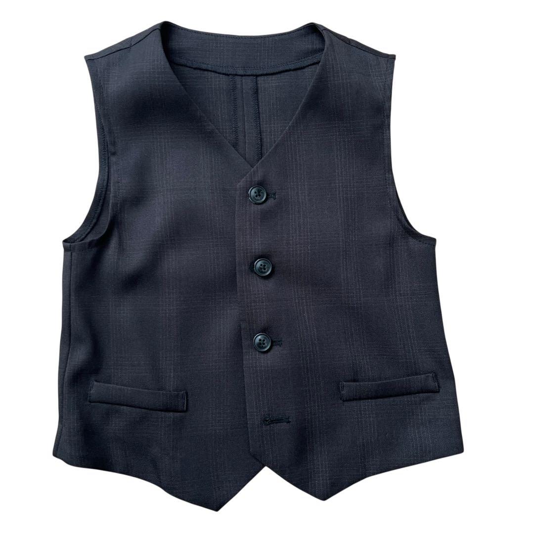 ワルツバイビームスデザイン　スリーピース　キッズフォーマル　120　チェック柄