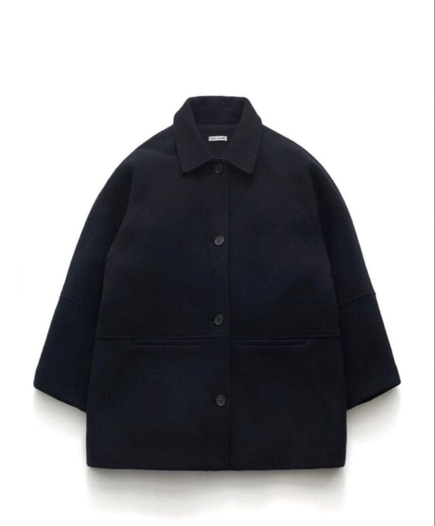 ジャケット・アウター CAROL SHOPPE GRANPA WOOL COAT NAVY