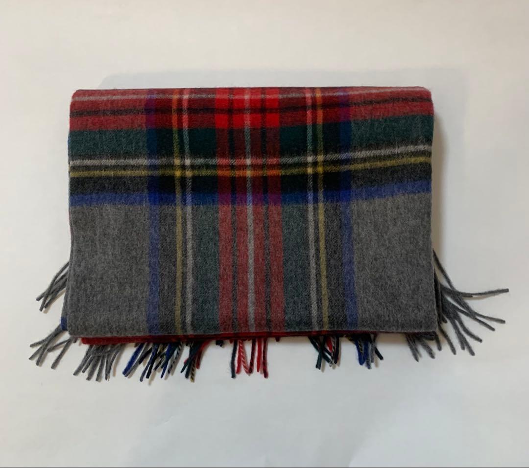 ま*ん様 johnstons of Elginフリンジマフラータータンチェックス