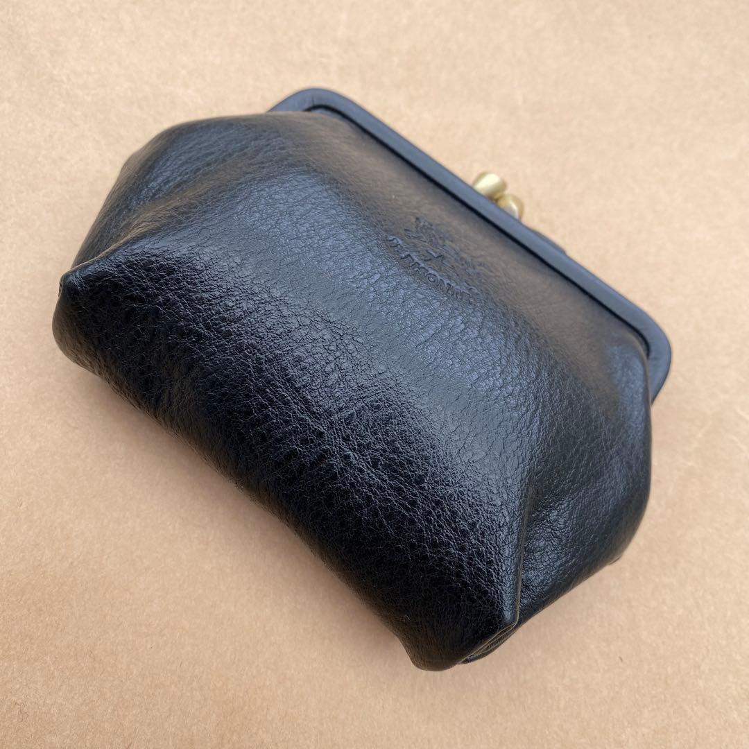 がま口　ポーチ　ミニ財布　ケース　小銭入れ　小物入れ　ブラック