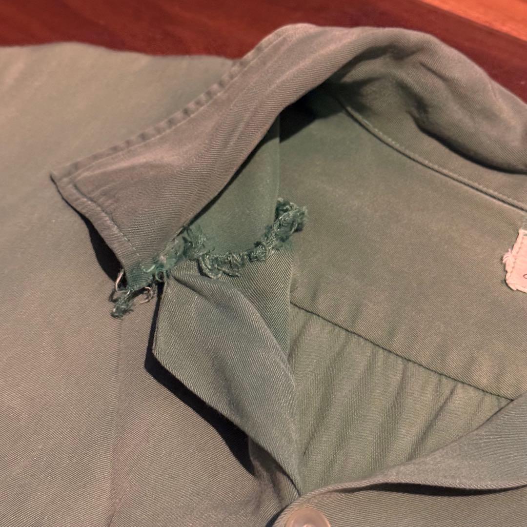 50s 60s ボウリングシャツ　緑　レーヨン