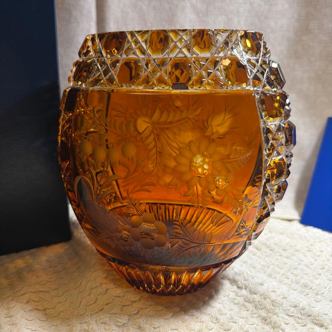 マイセン✳︎花瓶　フラワーベース　クリスタル　アンバー　MEISSEN