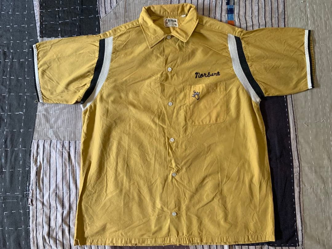 60s HILTON vtg ボーリングシャツ USA製 チェーンステッチ