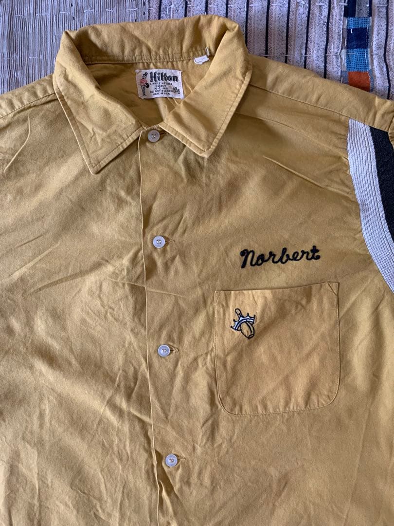 60s HILTON vtg ボーリングシャツ USA製 チェーンステッチ