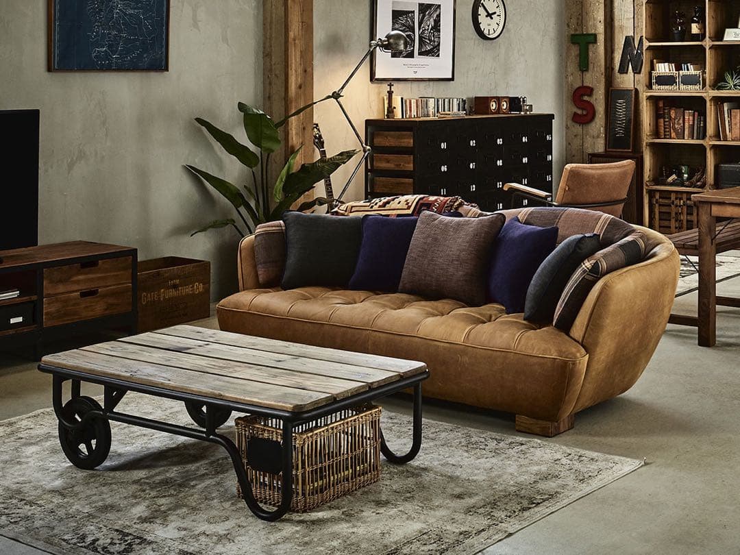 カシャコーヒーテーブル クラッシュゲート ノットアンティークス幅120 送料込み