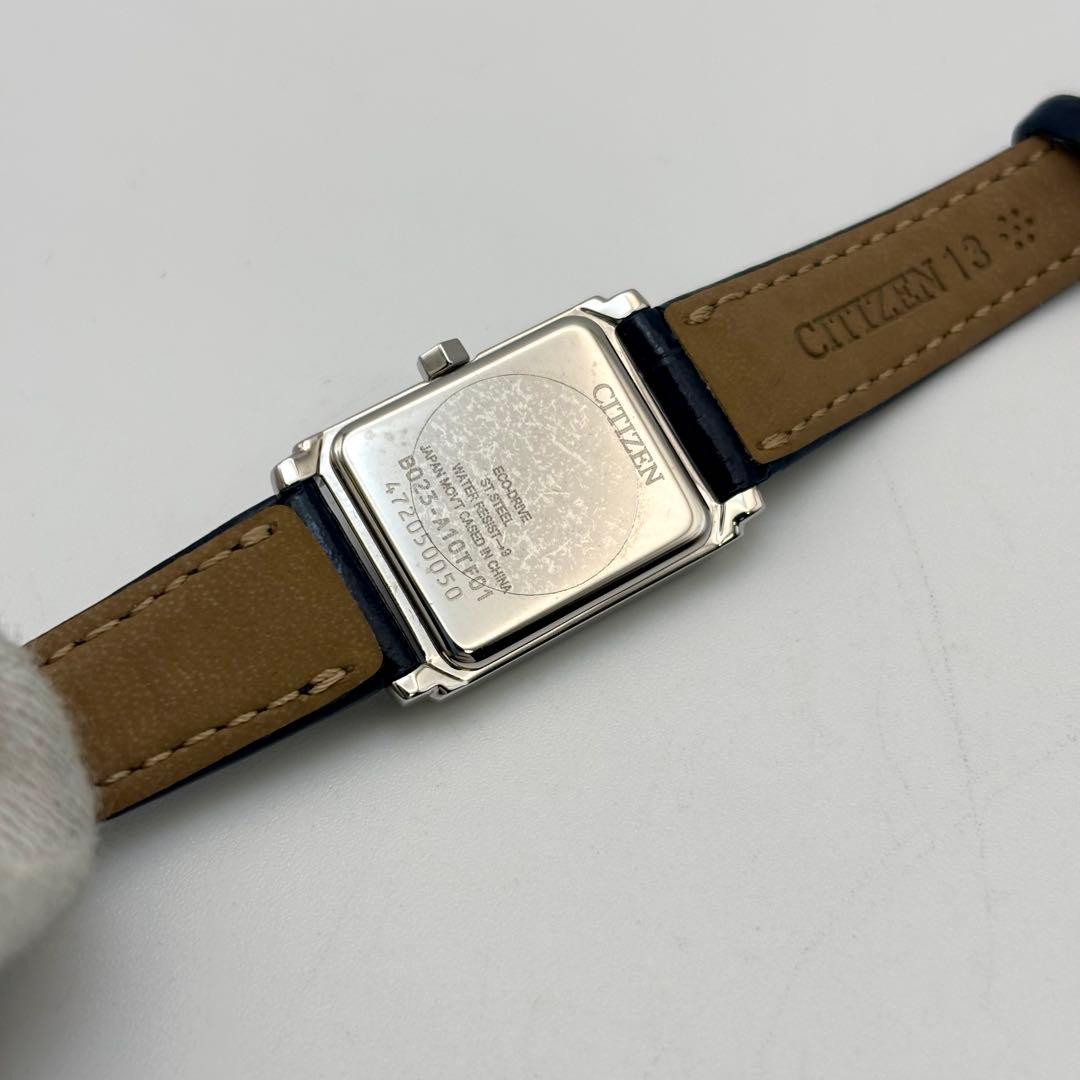 美品✨シチズン 8P ダイヤ レクタングルフェイス レディース 腕時計 ソーラー