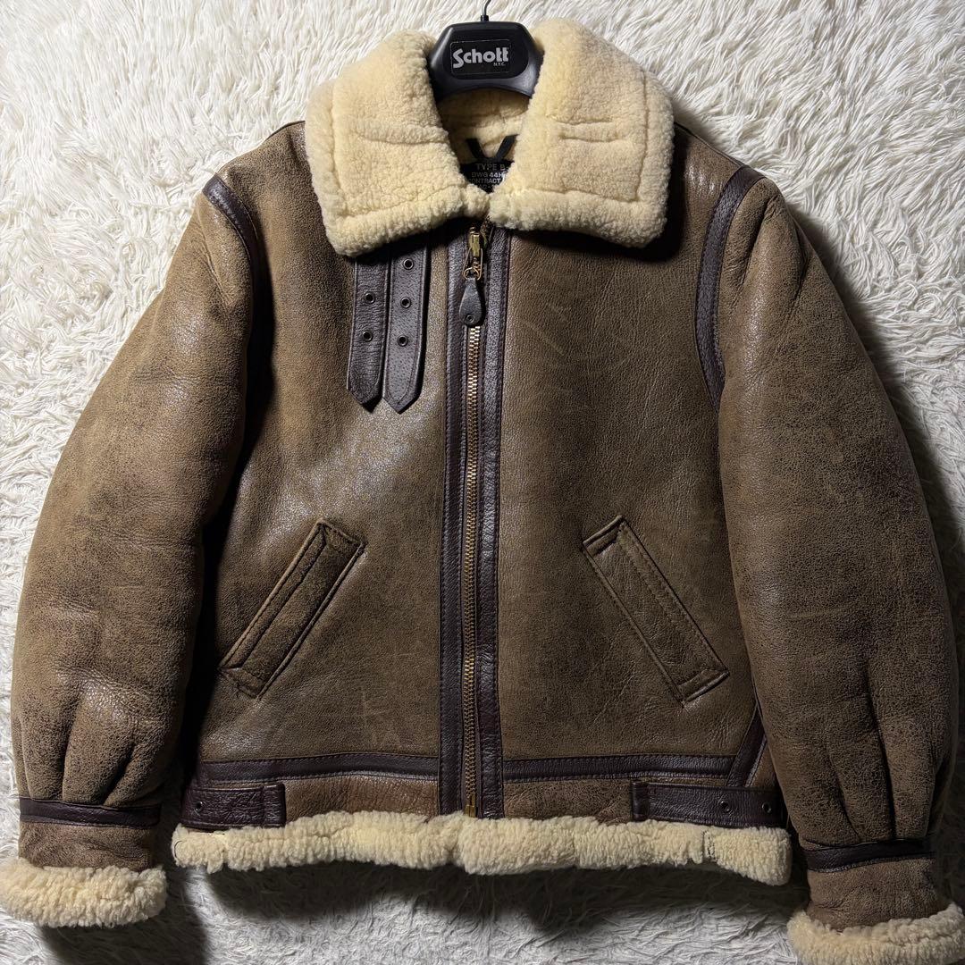 希少■schott B-3 フライトジャケット　羊革　ムートン　257S 38