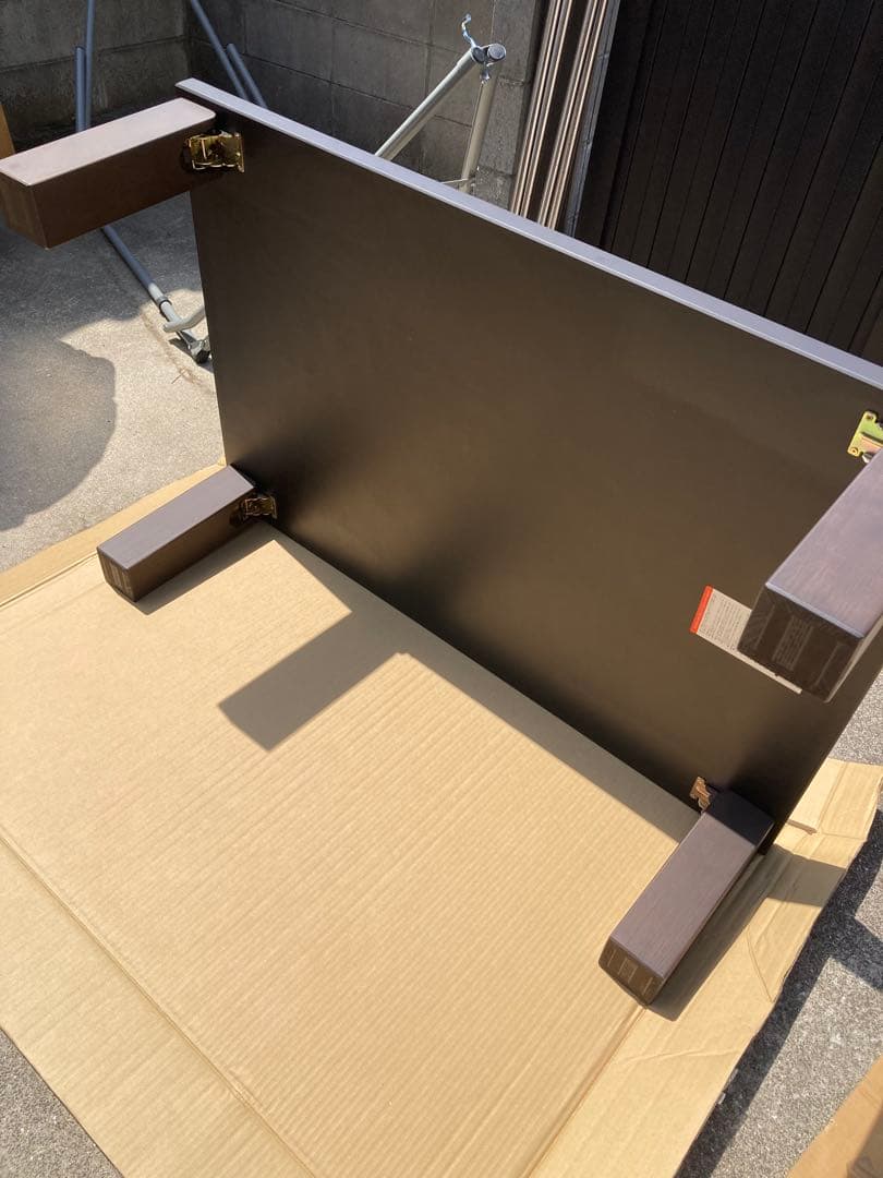 脚折式座卓　ダークブラウン　120×80×35