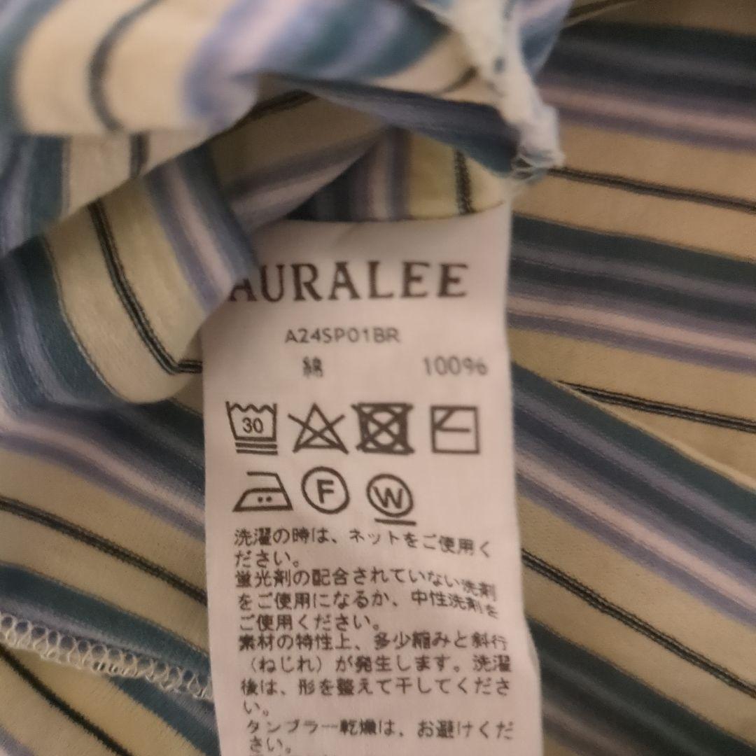 AURALEE　HARD TWIST COTTON BORDER TEE ４