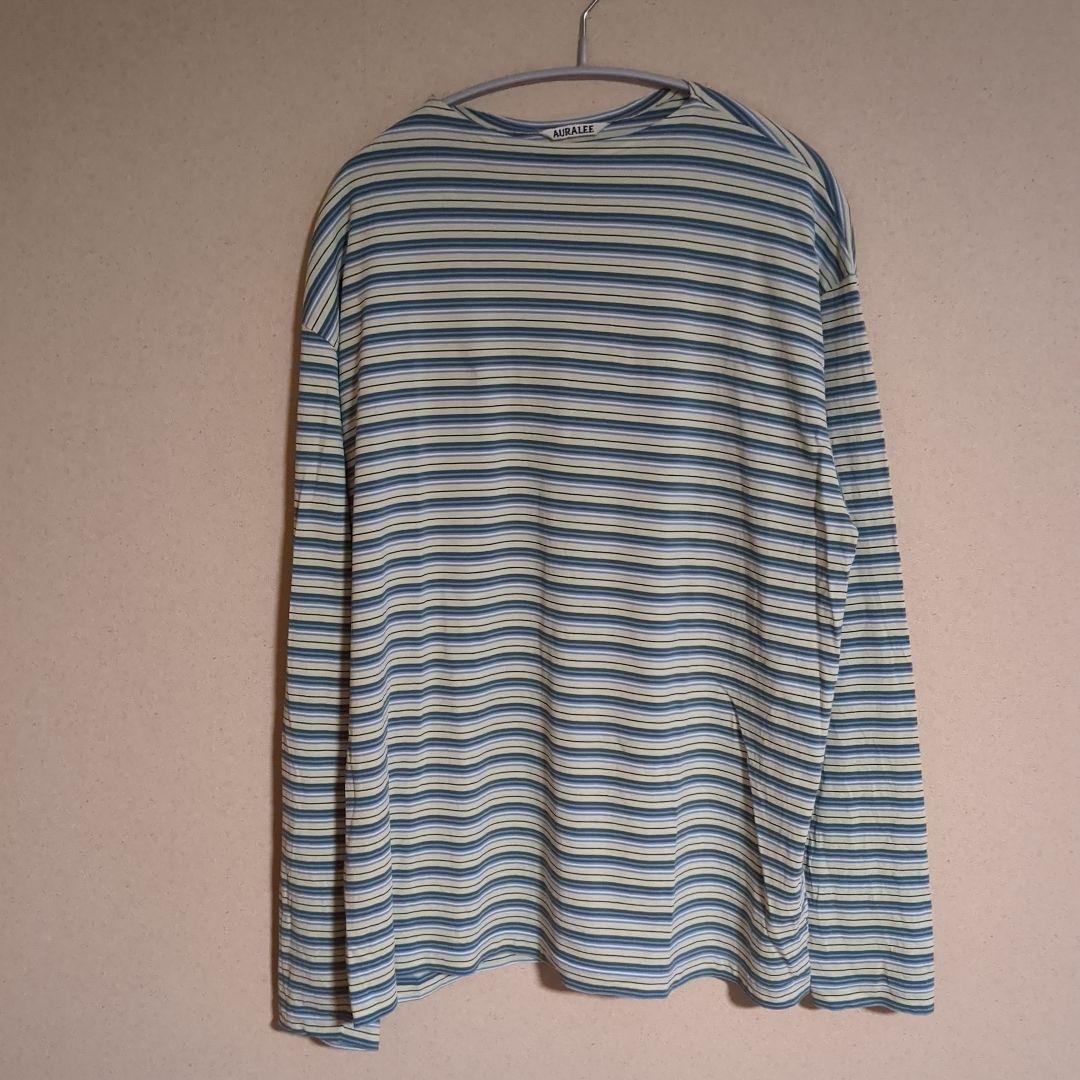 AURALEE　HARD TWIST COTTON BORDER TEE ４