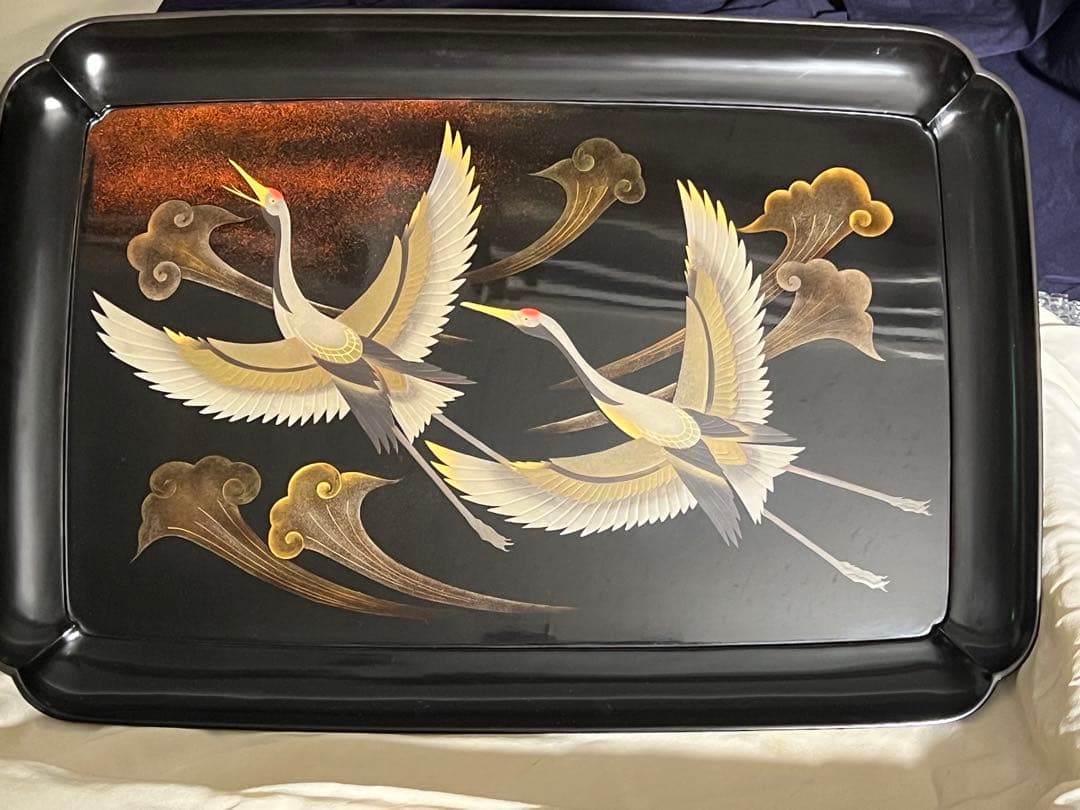 香盆　双鶴　金蒔絵