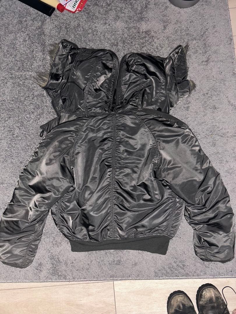 希少色グレーカーキALPHA INDUSTRIES N-2Bジャケット Lサイズ