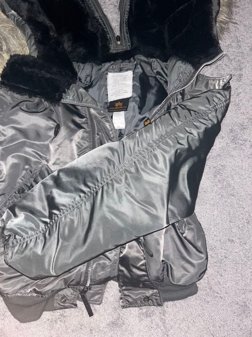 希少色グレーカーキALPHA INDUSTRIES N-2Bジャケット Lサイズ