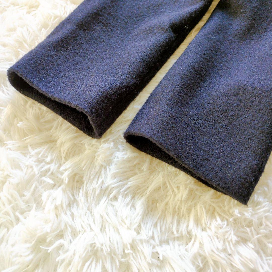 green label relaxing　金釦 ノーカラーツイードジャケット　紺