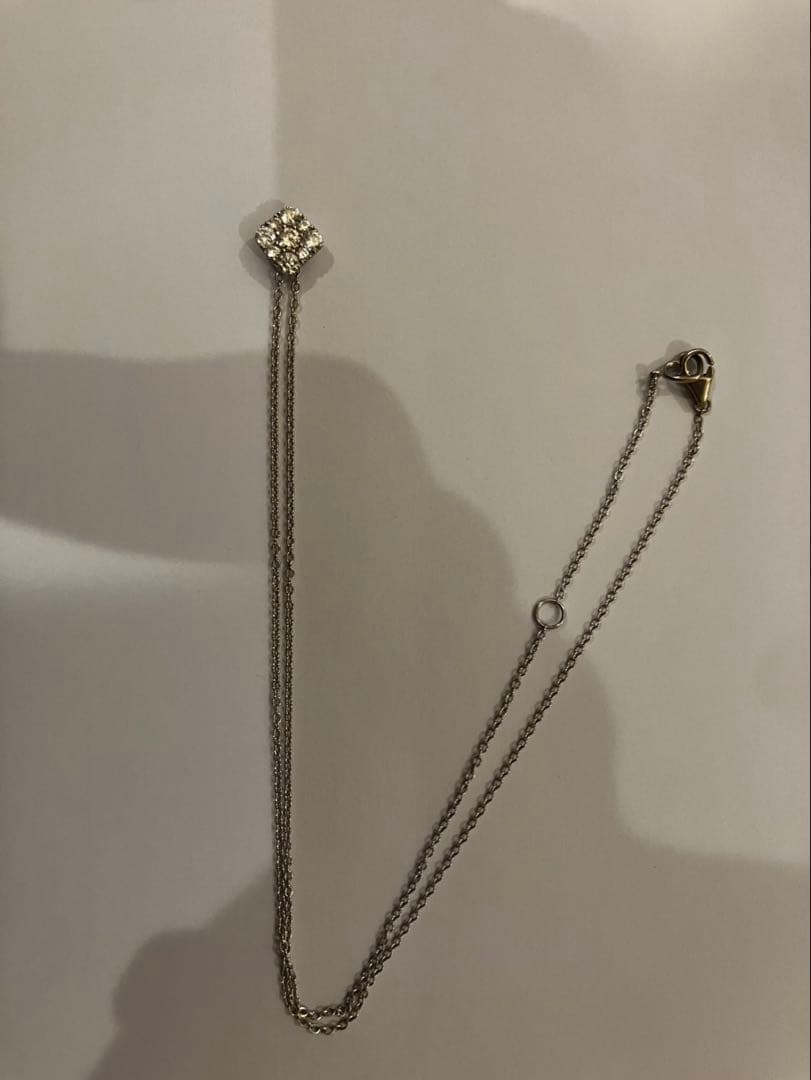 刻印ありK18 刻印 ダイヤ表記 D0.41 ネックレス遺品整理品