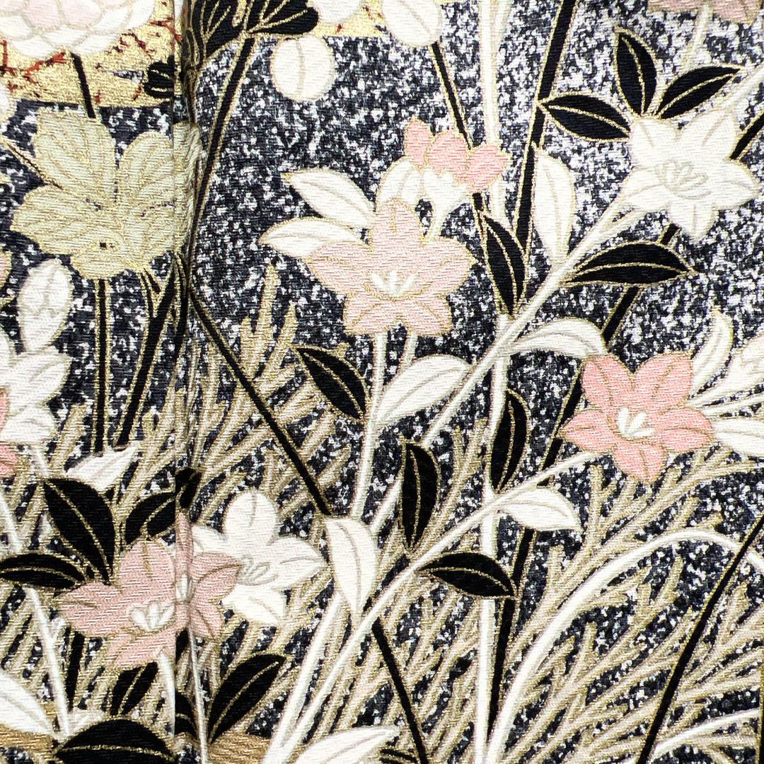 訪問着　たたき染め　金彩　菊花　ヱ霞　萩　桔梗　紋無し　着物　012b d ms