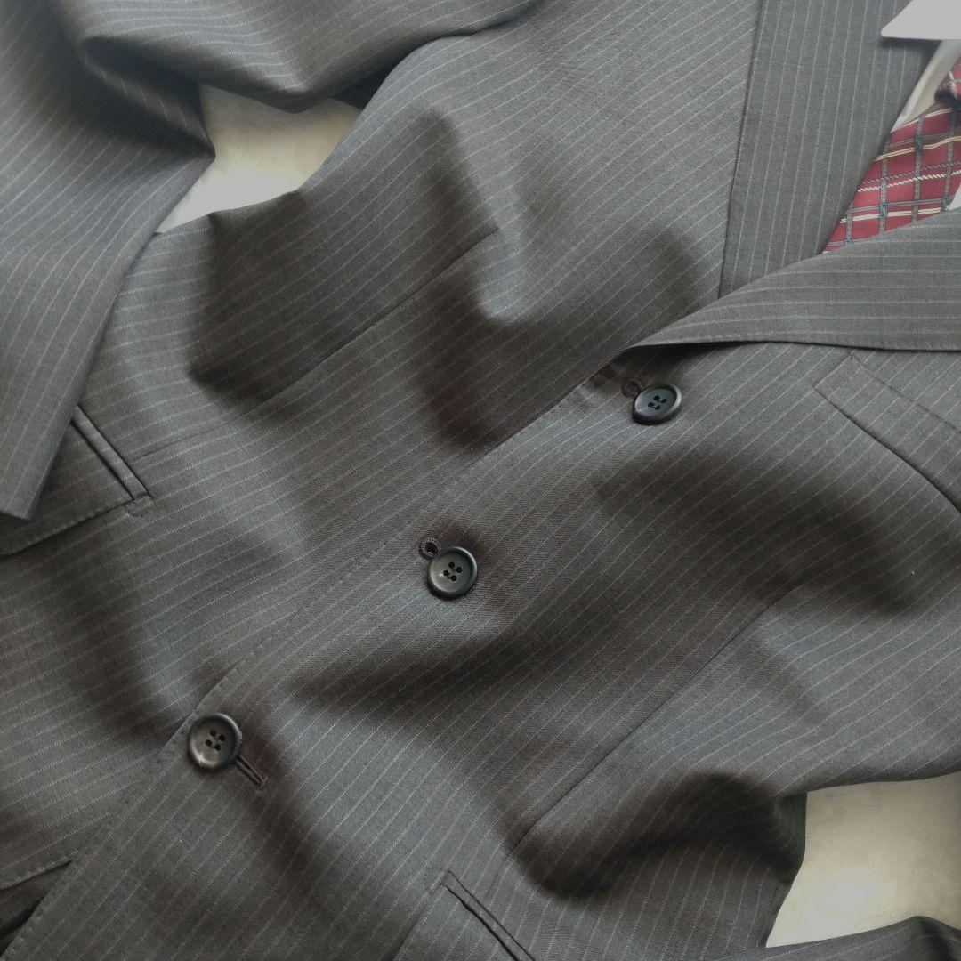 ポールスミスセットアップス―ツゼニアシルク混ブラウンストライプサイズL