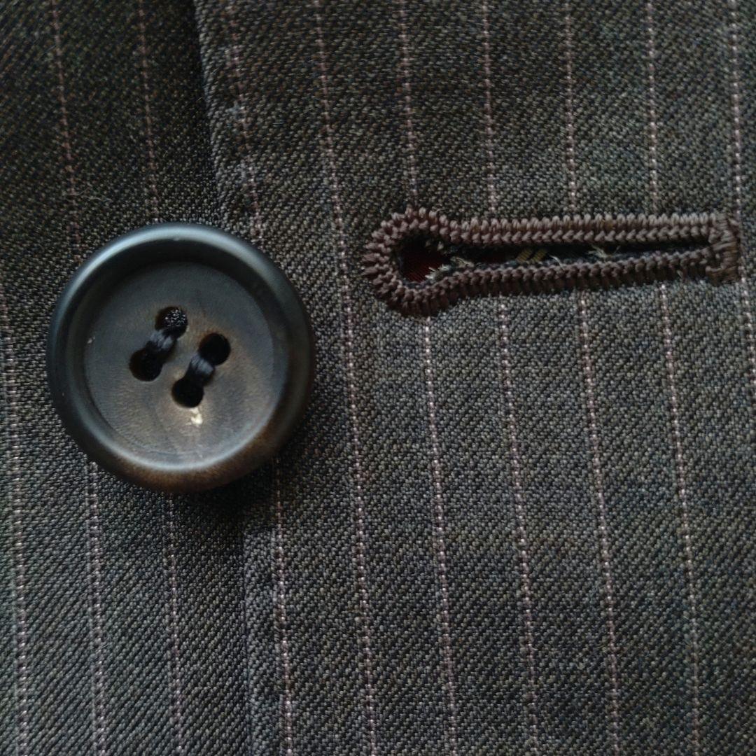 ポールスミスセットアップス―ツゼニアシルク混ブラウンストライプサイズL