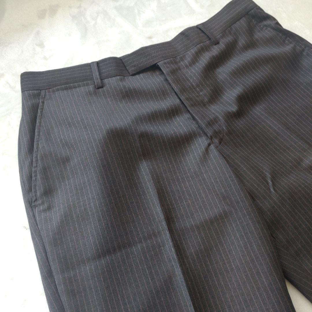 ポールスミスセットアップス―ツゼニアシルク混ブラウンストライプサイズL