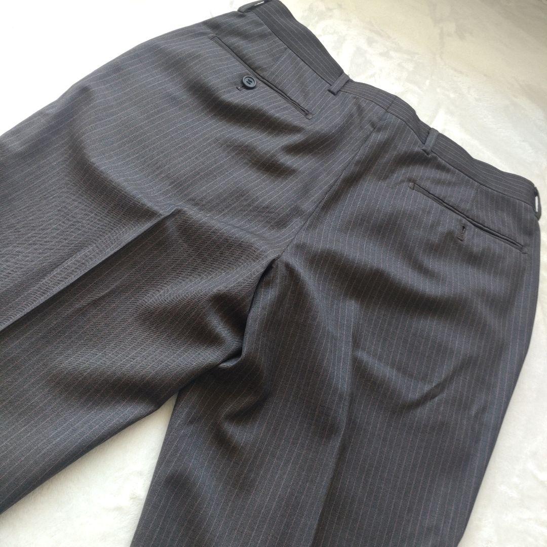 ポールスミスセットアップス―ツゼニアシルク混ブラウンストライプサイズL