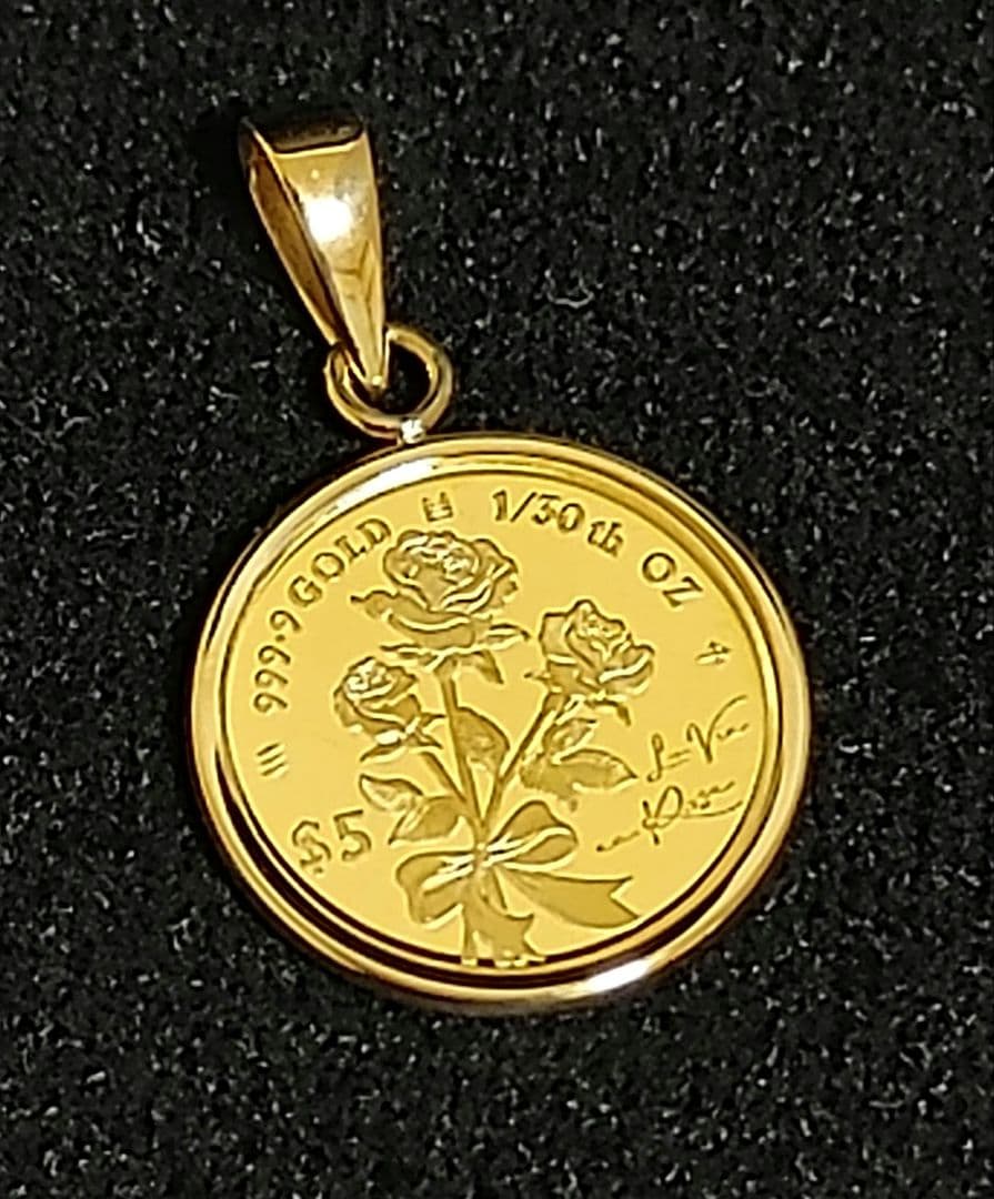 新品SPERANZA純金ラヴィアンローズ1/30ozペンダントトップ限定品