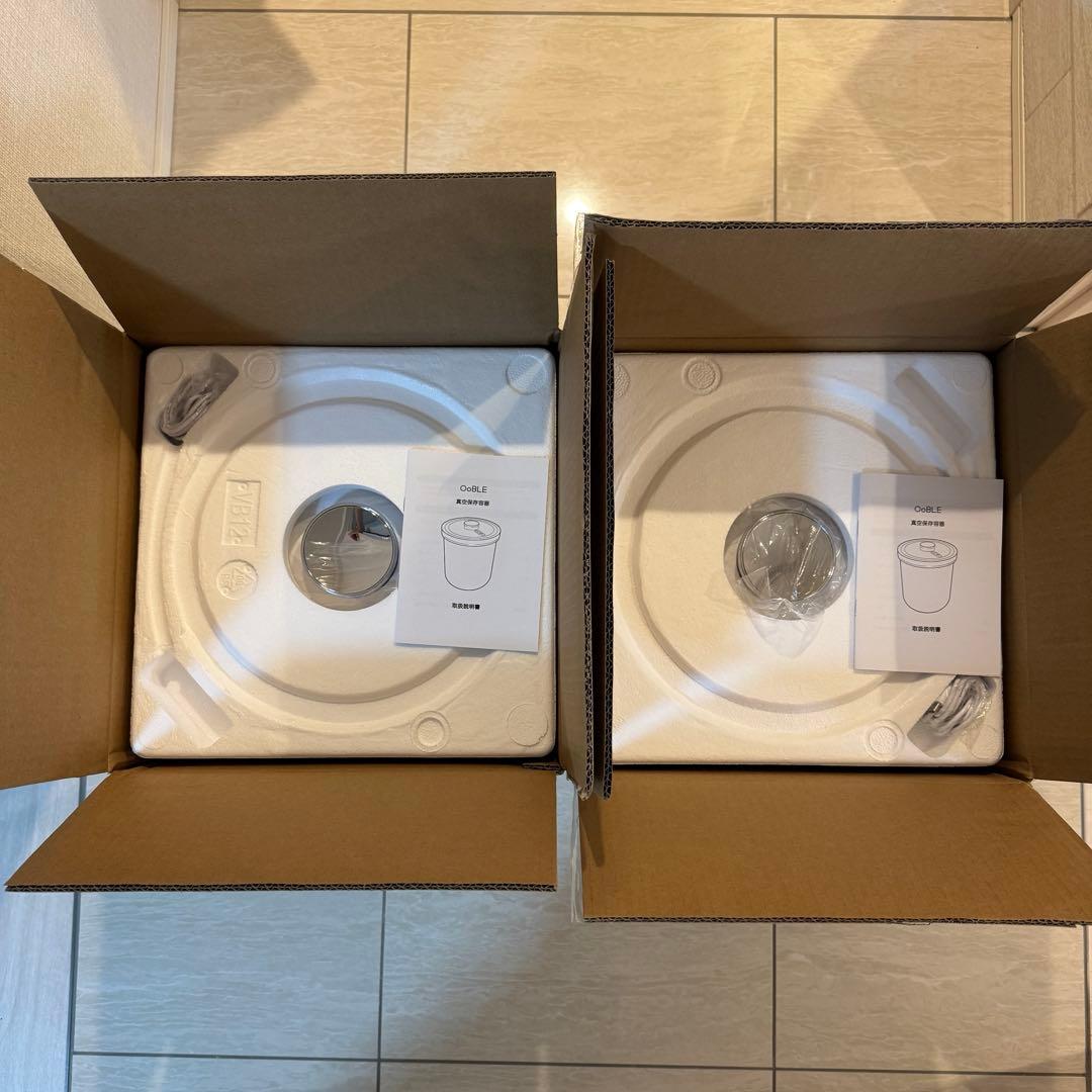 【箱/説明書付き】OOBLE 密閉式 真空 保存容器 2個セット