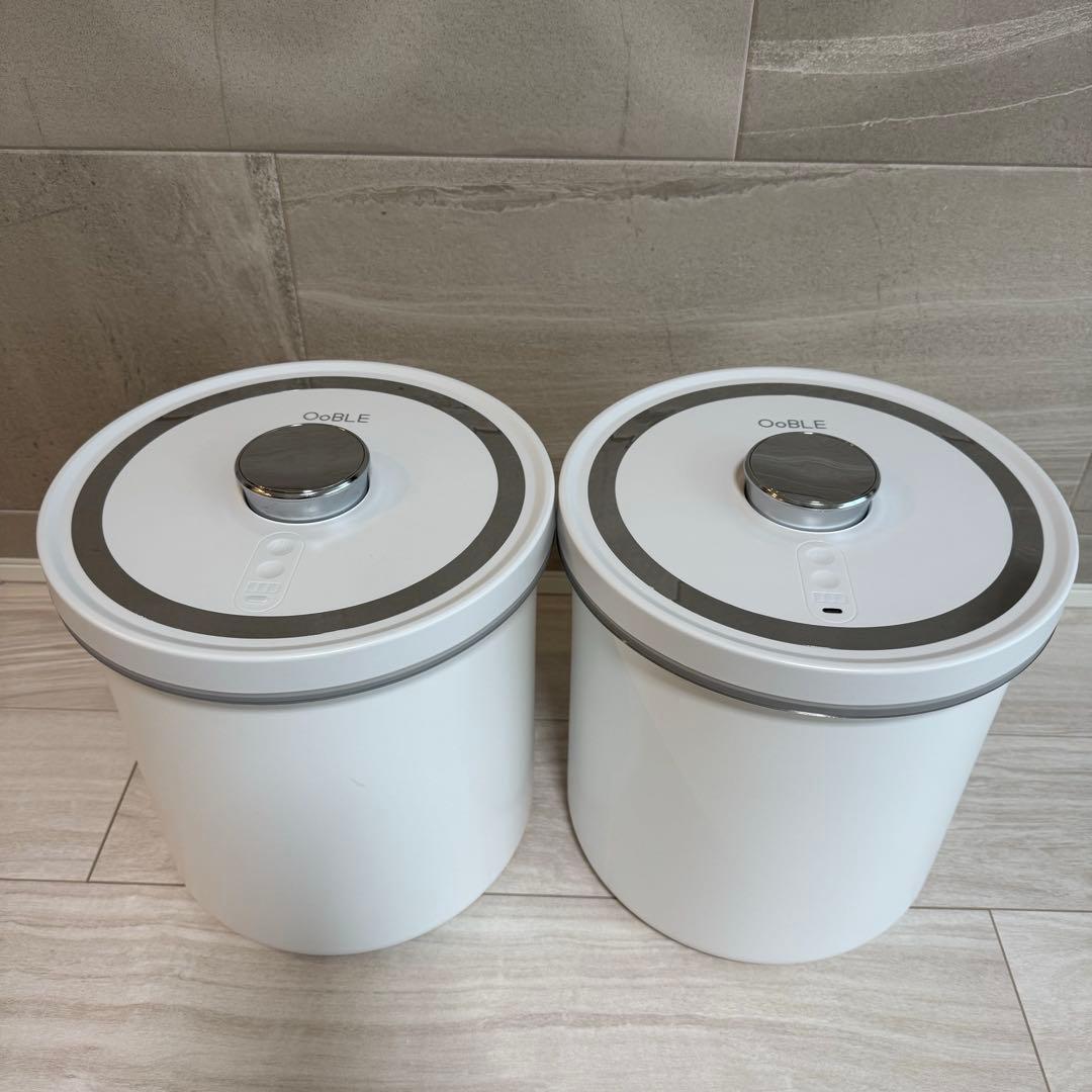 【箱/説明書付き】OOBLE 密閉式 真空 保存容器 2個セット