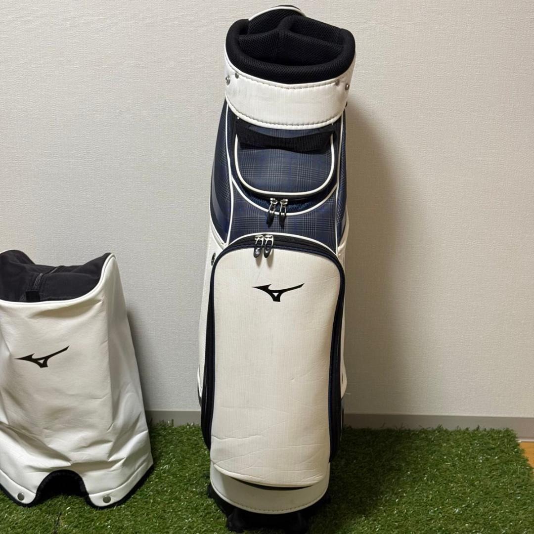 MIZUNO ミズノ キャディバッグ ゴルフバック タータンチェック フード付き