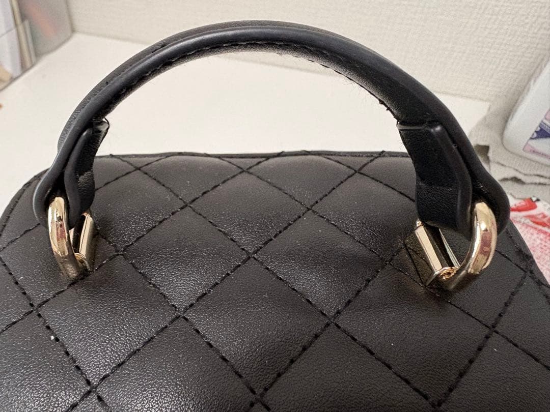 Darich 【ゴールドパーツ】キルティングスクエアミニバッグ ブラック