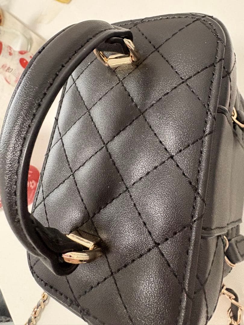 Darich 【ゴールドパーツ】キルティングスクエアミニバッグ ブラック