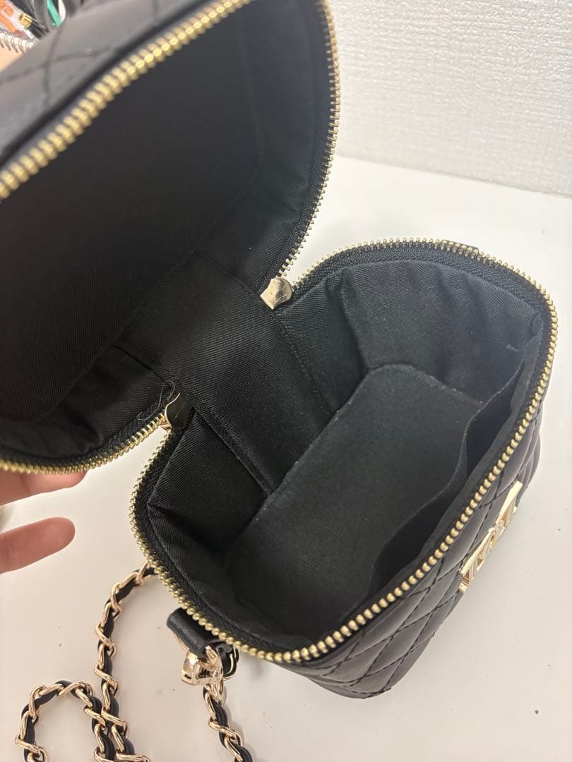 Darich 【ゴールドパーツ】キルティングスクエアミニバッグ ブラック