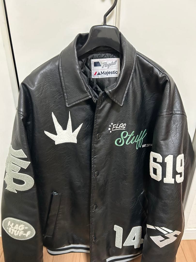 Flagstuff レザー スタジャン ブラック