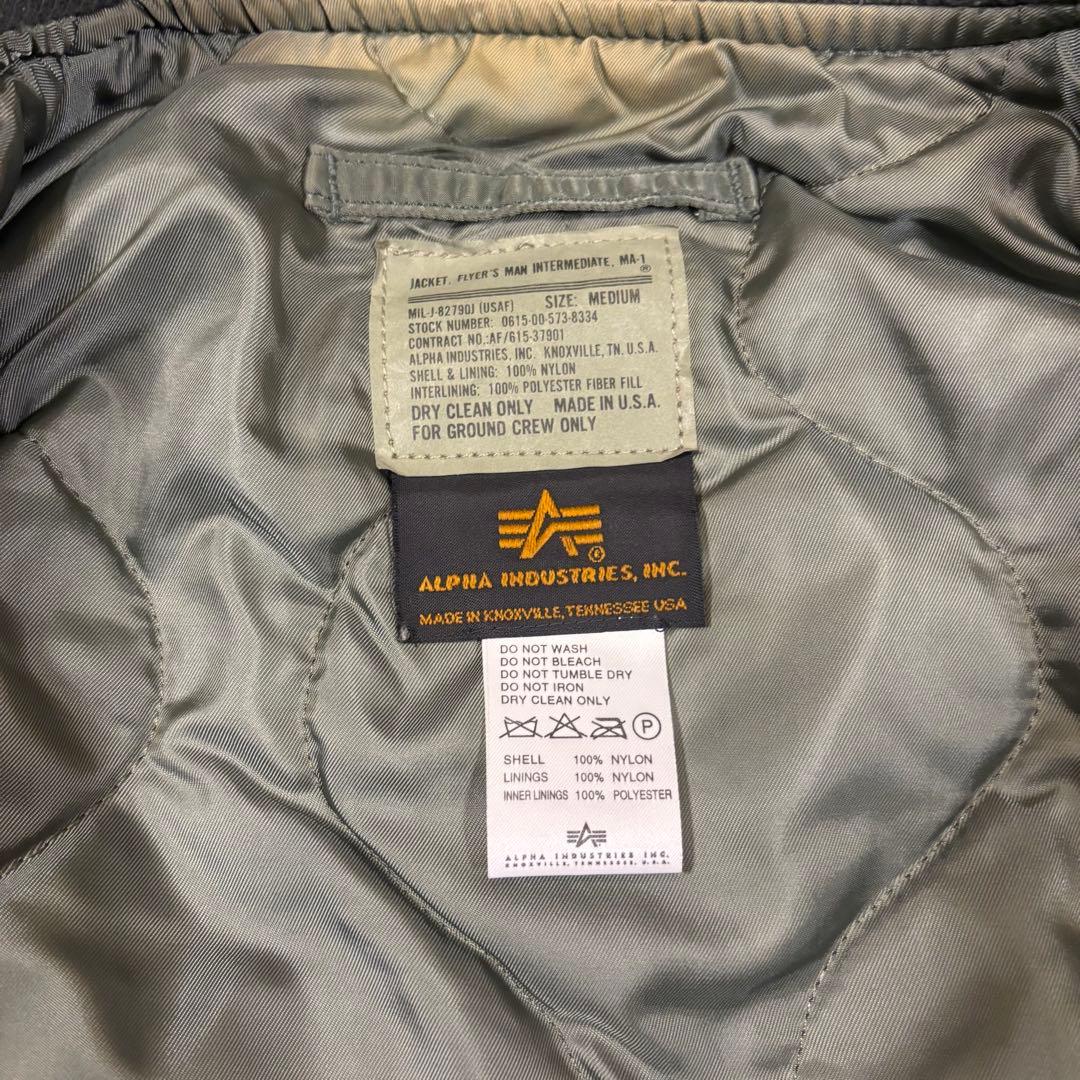USA製 ALPHA アルファ MA-1 flight jacket M