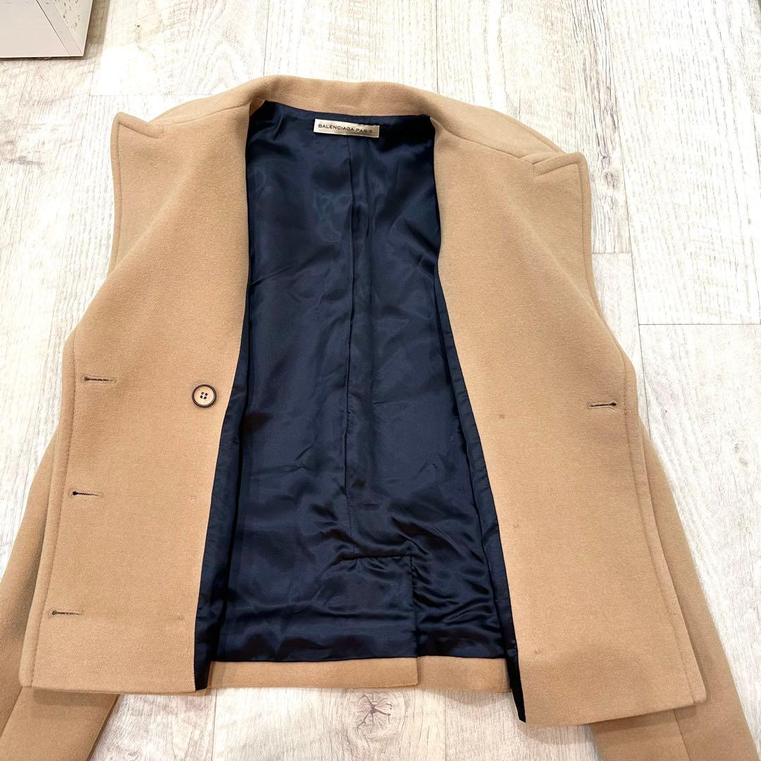 極美品 BALENCIAGA バレンシアガ ショートPコート キャメル 38