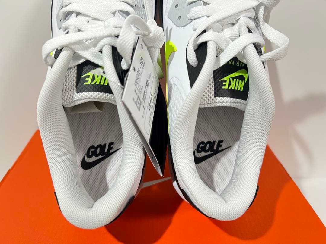 【新品】27cm NIKE エアマックス90ゴルフ ホワイト/ホットライム