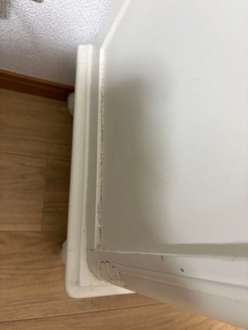 も*送様 アンティーク　ロココ調　ホワイト木製チェスト　フレンチカントリー