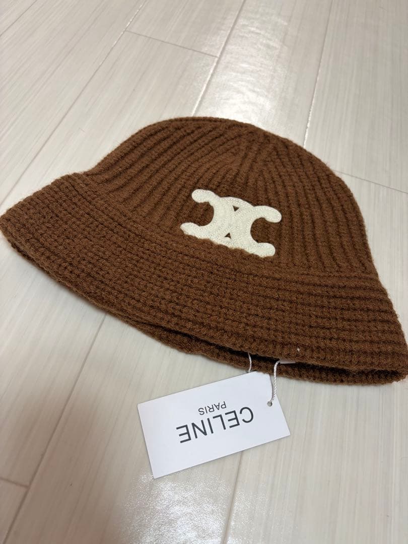 CELINE ブラウン ニット帽