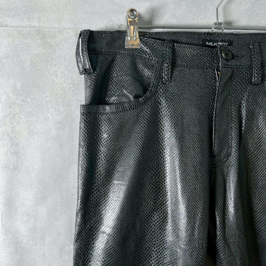 MILKBOY ミルクボーイ クロコ フェイク レザー パンツ N716