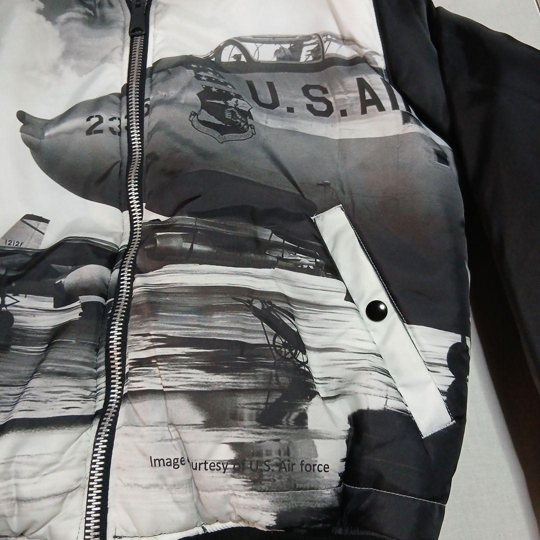 ALPHAフライトジャケットMA1戦闘機プリントリバーシブル黒M新品同様